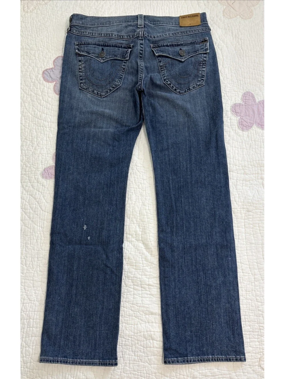 True Religion Ricky Relaxed Straight Jeans Mens 34 (Fits 37x34) Made in USA Y2K